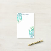 Elegant Peacock Feathers Post-it Notes Klebezettel (Auf Schreibtisch)