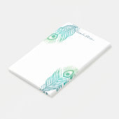 Elegant Peacock Feathers Post-it Notes Klebezettel (angewinkelt)