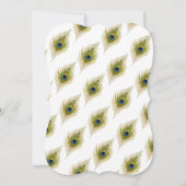 Elegant Peacock Feathers Wedding Einladung (Rückseite)