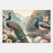 Elegant Peacock Floral Geschenkpapier Set (Vorderseite 2)