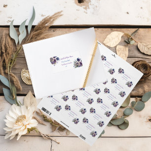 Elegant Peacock Floral Matching Address Labels Adressaufkleber