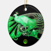 ELEGANT PEACOCK IN GREEN EMERALD KERAMIKORNAMENT (Links)