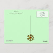 ELEGANT PEACOCK IN GRÜNEM SCHWARZ POSTKARTE (Rückseite)