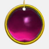 ELEGANT PEACOCK IN PINK, FUCHSIA AMETHYST KERAMIKORNAMENT (Hinten)