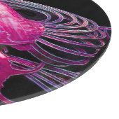 ELEGANT PEACOCK IN PINK FUCHSIA SCHWARZKAK SCHNEIDEBRETT (Ecke)