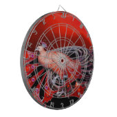 ELEGANT PEACOCK IN RED DARTSCHEIBE (Vorderseite Links)