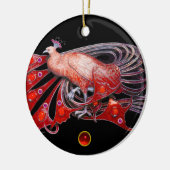 ELEGANT PEACOCK IN RED RUBY KERAMIKORNAMENT (Links)