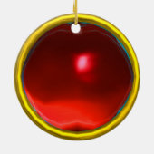 ELEGANT PEACOCK IN RED RUBY KERAMIKORNAMENT (Hinten)