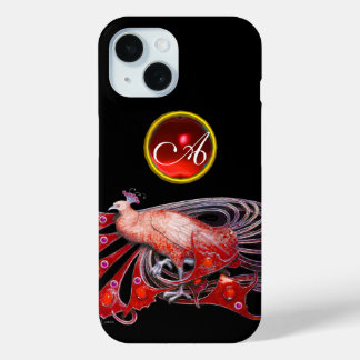 ELEGANT PEACOCK IN RED, RUBY MONOGRAMM Case-Mate iPhone HÜLLE