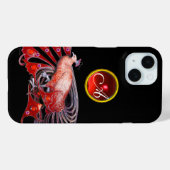ELEGANT PEACOCK IN RED, RUBY MONOGRAMM Case-Mate iPhone HÜLLE (Rückseite (Horizontal))