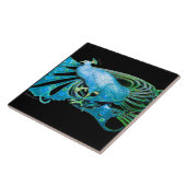 ELEGANT PEACOCK JEWEL IN AQUE BLAUE AQUAMARIN FLIESE (Seite)