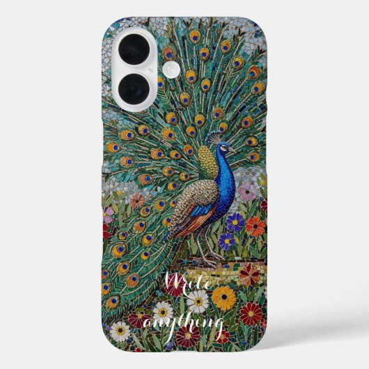 Elegant Peacock Mosaic Phone Case (Rückseite)