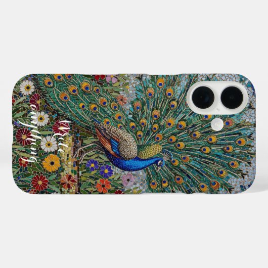 Elegant Peacock Mosaic Phone Case (Rückseite (Horizontal))