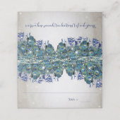 Elegant Peacock Navy Rustic Luxe Platzkarten (Außenseite Aufgefaltet)