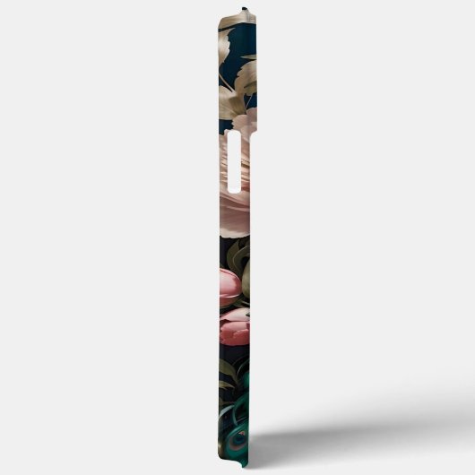 Elegant Peacock Pink Peonies Case-Mate iPhone Hülle (Rückseite / Rechts)