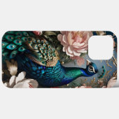 Elegant Peacock Pink Peonies Case-Mate iPhone Hülle (Rückseite (Horizontal))