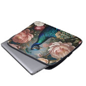 Elegant Peacock Pink Peonies Laptopschutzhülle (Vorne Knopf)