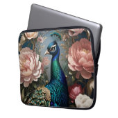 Elegant Peacock Pink Peonies Laptopschutzhülle (Vorderseite Links)