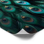 Elegant Peacock Pink Peonies Poster (Ecke)