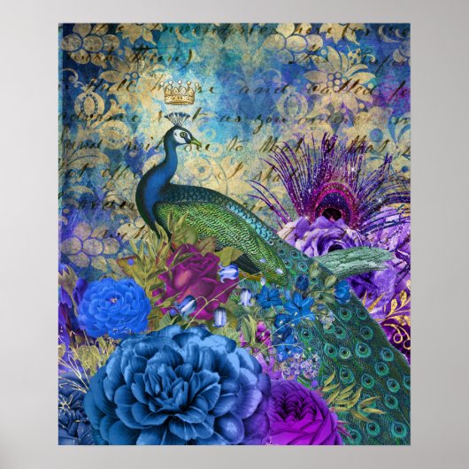 Elegant Peacock Poster (Vorne)