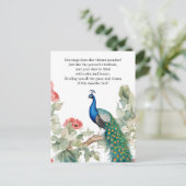 Elegant Peacock Postkarte (Stehend Vorderseite)