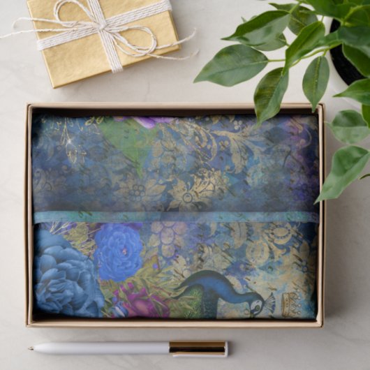 Elegant Peacock Seidenpapier (Geschenk)