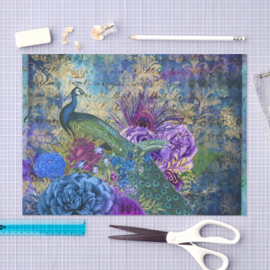 Elegant Peacock Seidenpapier (Handwerk)