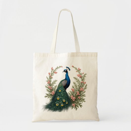 Elegant Peacock Shopping Bag Tragetasche (Vorne)
