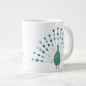 Elegant Peacock Silhouette Jumbo-Tasse (Vorderseite Rechts)