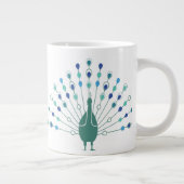 Elegant Peacock Silhouette Jumbo-Tasse (Rechts)