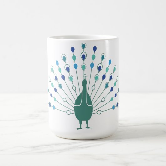 Elegant Peacock Silhouette Kaffeetasse (Mittel)