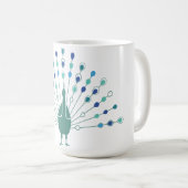 Elegant Peacock Silhouette Kaffeetasse (VorderseiteRechts)