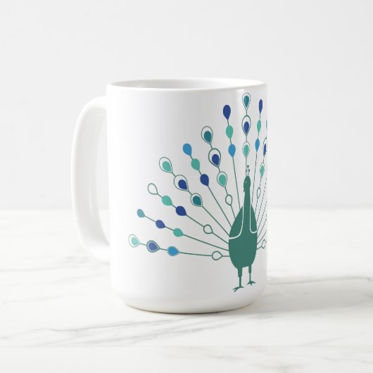 Elegant Peacock Silhouette Kaffeetasse (Vorderseite Links)