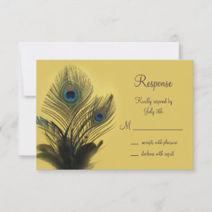 Elegant Peacock UAWG (gelb) RSVP Karte