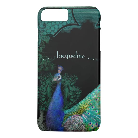 Elegant Peacock w Scrolls Personalisiert Designer Case-Mate iPhone Hülle (Rückseite)