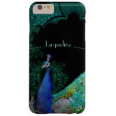 Elegant Peacock w Scrolls Personalisiert Designer Case-Mate iPhone Hülle (Rückseite)