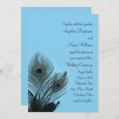 Elegant Peacock Wedding Invitation (türkis) Einladung (Vorne/Hinten)