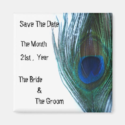Elegant Peacock Wedding Magnet (Vorne)
