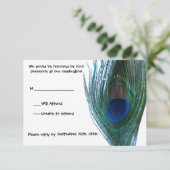 Elegant Peacock Wedding RSVP Karte (Stehend Vorderseite)
