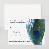 Elegant Peacock Wedding RSVP Karte (Vorne/Hinten)