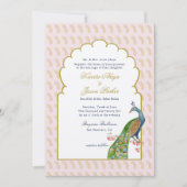 Elegant PeacockPink & Gold  Indian wedding  Einladung (Vorderseite)