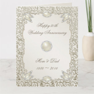 Elegant Pearl 30. Hochzeitstag 8.5 X 11 Karte