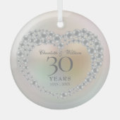 Elegant Pearl 30. Hochzeitstag Ornament Aus Glas (Vorderseite)