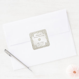 Elegant Pearl 30. Hochzeitstag Quadratischer Aufkleber