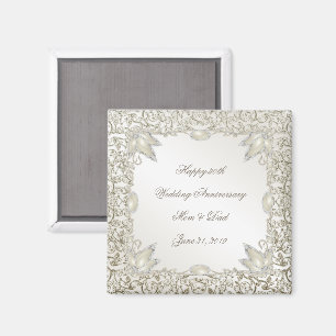 Elegant Pearl 30. Wedding Anniversary Magnet