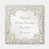 Elegant Pearl 30. Wedding Anniversary Magnet (Vorne)