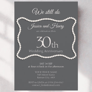 Elegant Pearl 30th Wir feiern Hochzeitstag Einladung