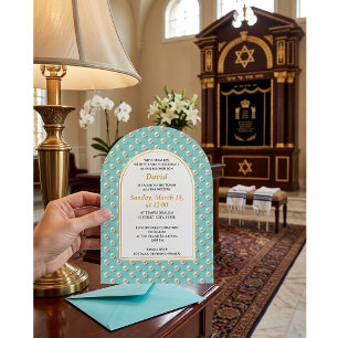 Elegant Pearl Bar Mitzvah Einladung