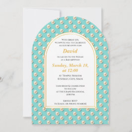 Elegant Pearl Bar Mitzvah Einladung