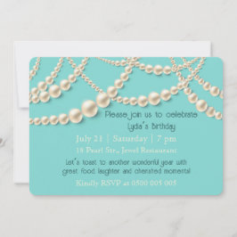 Elegant Pearl Birthday Dinner Einladung
